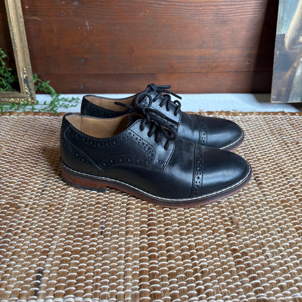 Johnston & Murphy Boys’ Conard Leather Cap Toe Dress Shoes Black Size 12M